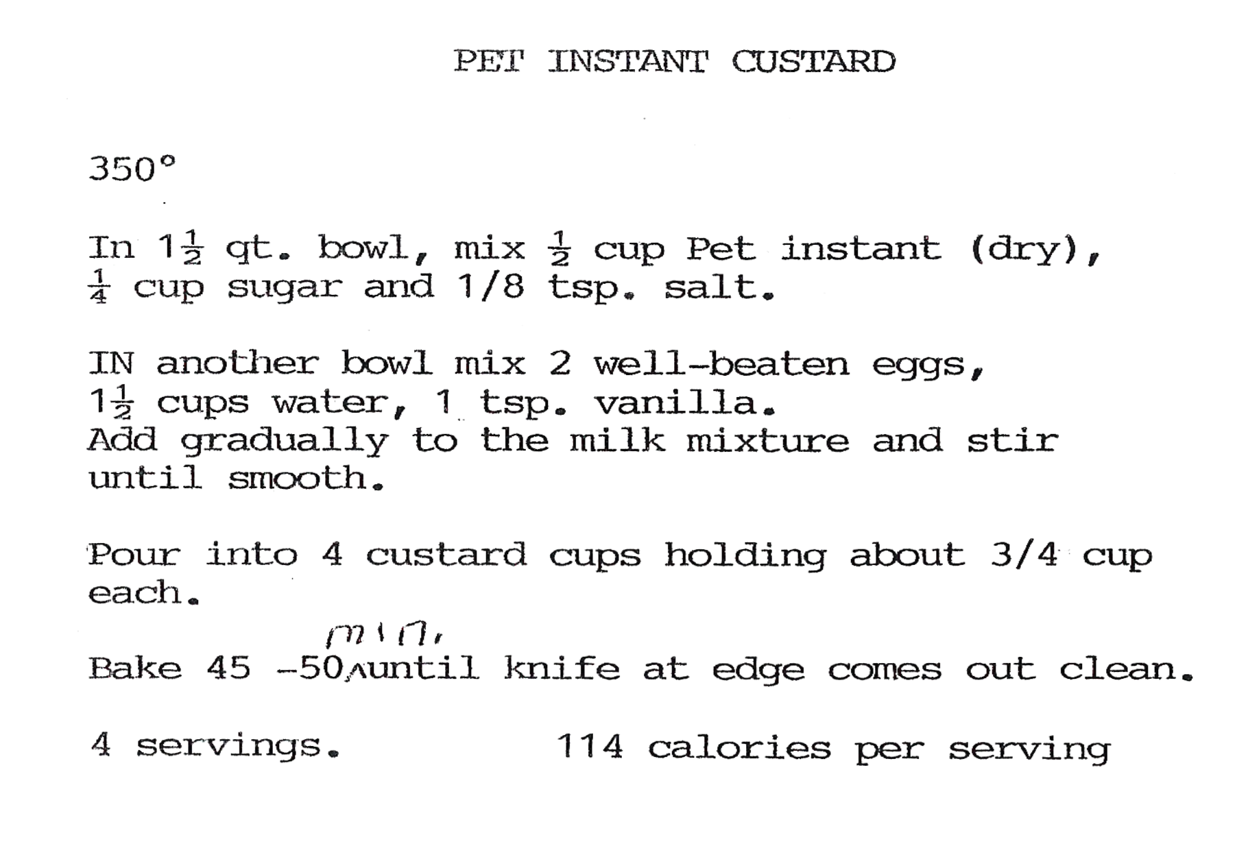 Pet Instant Custard Image